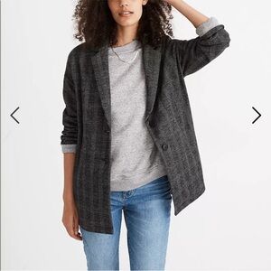 NWT MadeWell Glen Plaid Knit Oversized Blazer